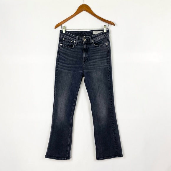 Rag & Bone Nina High Rise Ankle Flare in Gravity Size 28 Stretch Distressed - Picture 1 of 7